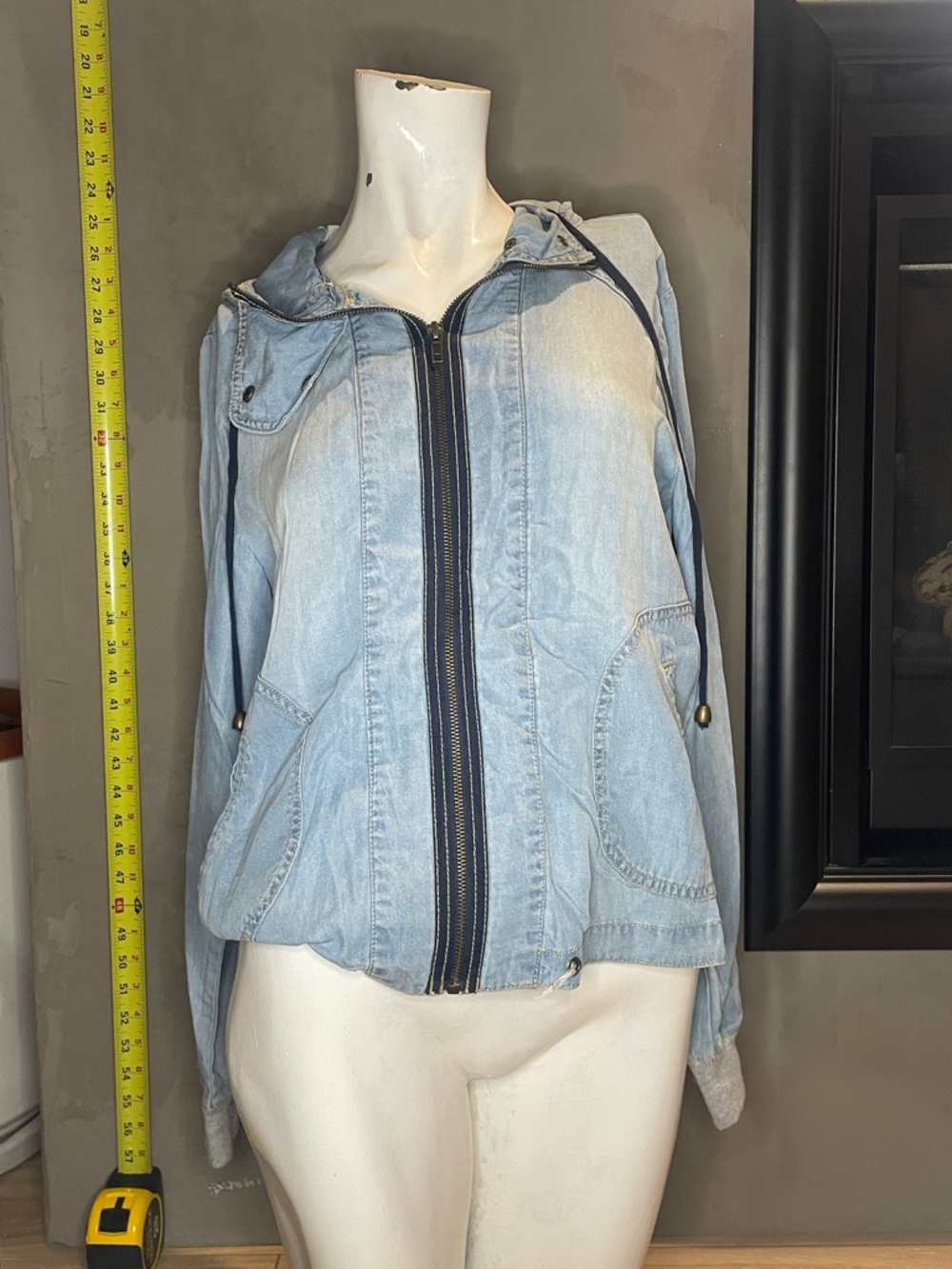 life in progress Light Wash Denim Hooded Jacket